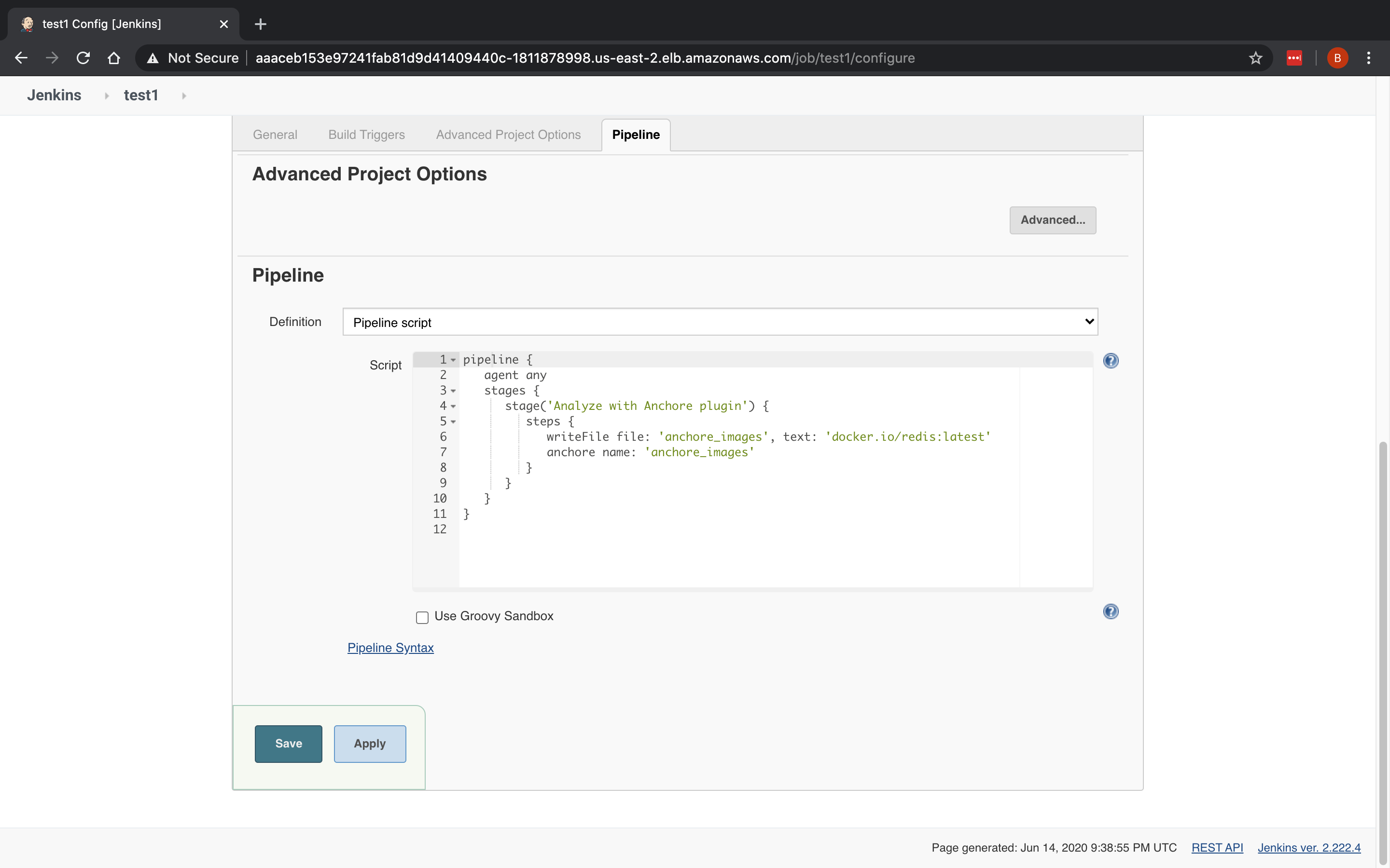 Integrating Anchore Vulnerability Scanning and Compliance with Jenkins Pipeline Configuration